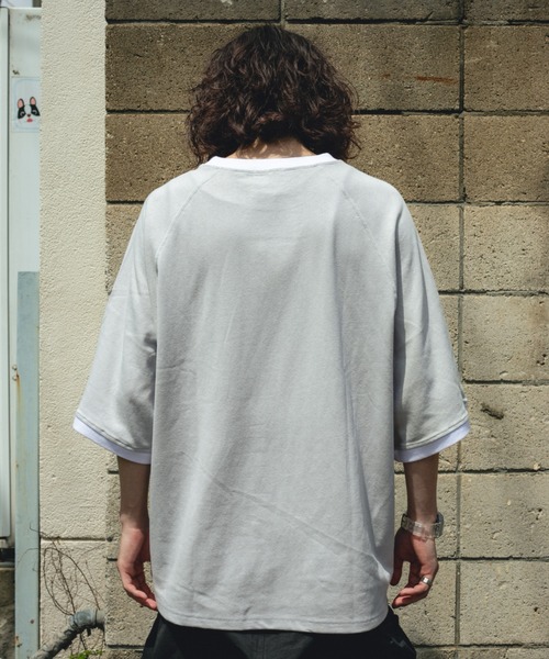 BROKEN BASE(ブロークンベース)の「オーバーサイズリンガーTシャツ(Tシャツ/カットソー・メンズ・ホワイト/グレー/グリーン・MEDIUM/LARGE)」の10枚目の写真