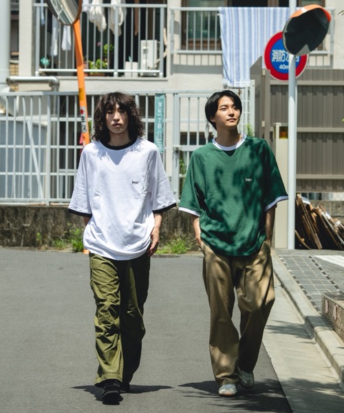 BROKEN BASE(ブロークンベース)の「オーバーサイズリンガーTシャツ(Tシャツ/カットソー・メンズ・ホワイト/グレー/グリーン・MEDIUM/LARGE)」の12枚目の写真