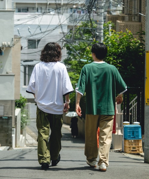 BROKEN BASE(ブロークンベース)の「オーバーサイズリンガーTシャツ(Tシャツ/カットソー・メンズ・ホワイト/グレー/グリーン・MEDIUM/LARGE)」の13枚目の写真