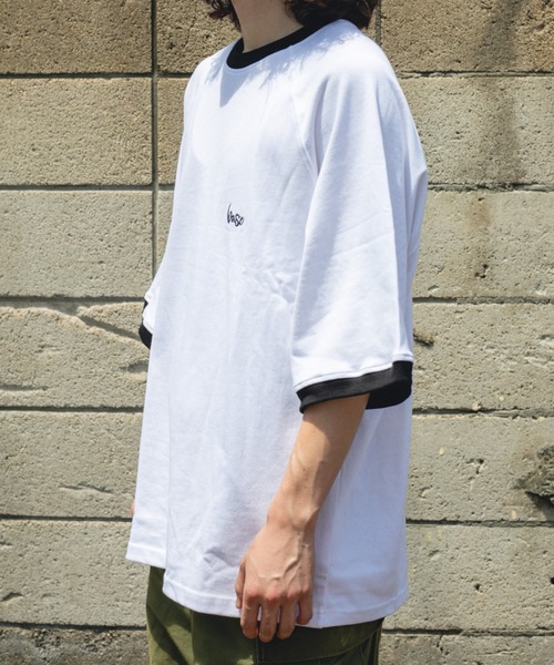 BROKEN BASE(ブロークンベース)の「オーバーサイズリンガーTシャツ(Tシャツ/カットソー・メンズ・ホワイト/グレー/グリーン・MEDIUM/LARGE)」の17枚目の写真