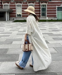 Linen half long shirt