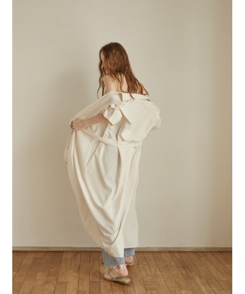 AMAIL(アマイル)の「Linen half long shirt(シャツ/ブラウス・レディース・ホワイト/ブラック・FREE)」の6枚目の写真
