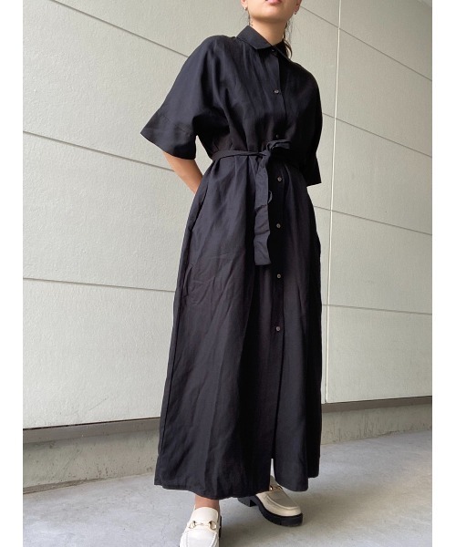 AMAIL(アマイル)の「Linen half long shirt(シャツ/ブラウス・レディース・ホワイト/ブラック・FREE)」の18枚目の写真