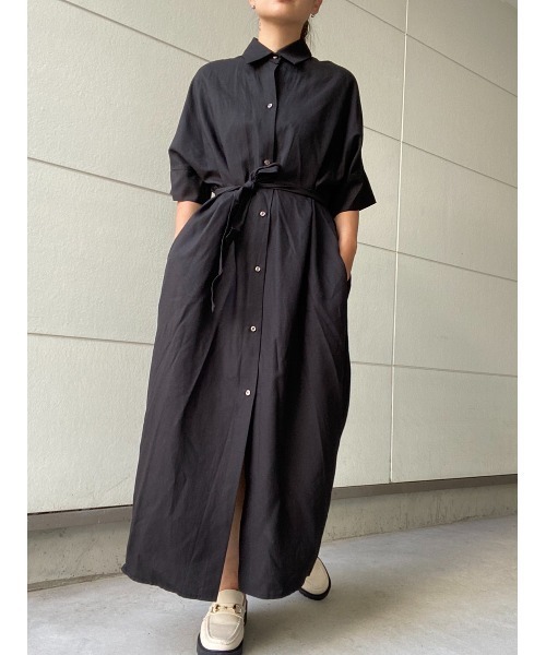 AMAIL(アマイル)の「Linen half long shirt(シャツ/ブラウス・レディース・ホワイト/ブラック・FREE)」の17枚目の写真