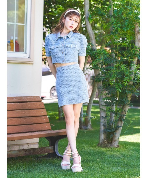 Darich ダーリッチ　ライトブルー クロップドデニムジャケット D05767EW02131_fw_thumbM.jpg