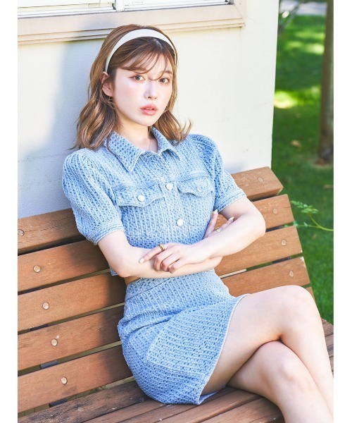 Darich（ダーリッチ）の「パフショルワッフルデニムジャケット