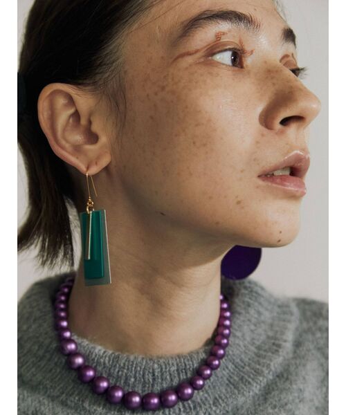 UN3D.（アンスリード）の「マルチカラープレートイヤリング（イヤリング・レディース・グリーン/パープル/シルバー・FREE）」の20枚目の写真