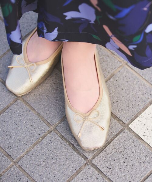 OPAQUE.CLIP（オペークドットクリップ）の「◆スクエアトゥバレエシューズ【WEB限定サイズ有】（その他シューズ・レディース・ブラック/グレー/ゴールド/イエロー/ダークブラウン系・50/40/35/45/30/25）」の5枚目の写真