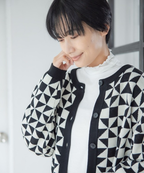 LEPSIM(レプシィム)の「12ゲージ満たされ2WAYニットカーディガン 294931(カーディガン/ボレロ・レディース・モカ/キナリ/グレー/ブラック・FREE/SHORT)」の3枚目の写真