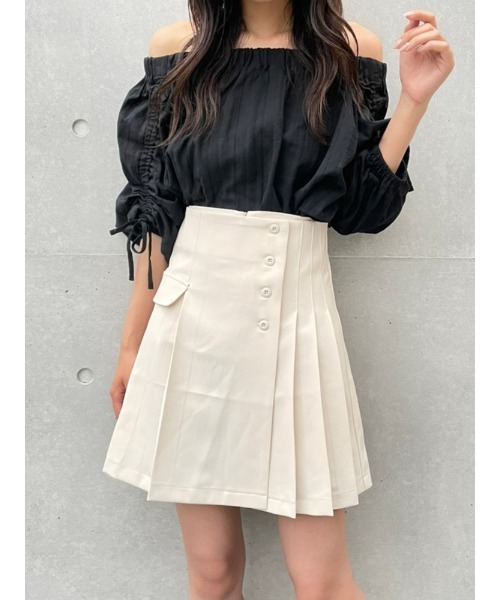 ENVYM（アンビー）の「ラップスタイルＳＫ（スカート・レディース・ブラック/アイボリー・S/M）」の2枚目の写真