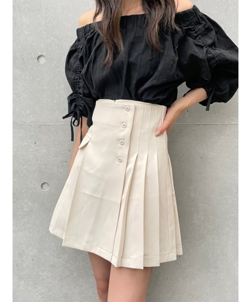 ENVYM（アンビー）の「ラップスタイルＳＫ（スカート・レディース・ブラック/アイボリー・S/M）」の3枚目の写真