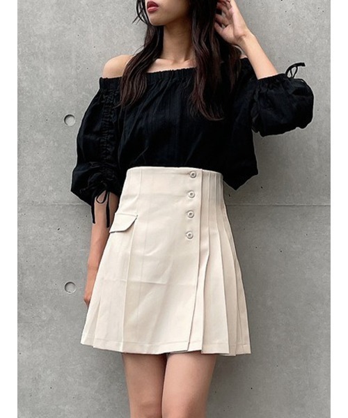 ENVYM（アンビー）の「ラップスタイルＳＫ（スカート・レディース・ブラック/アイボリー・S/M）」の5枚目の写真