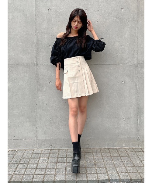 ENVYM（アンビー）の「ラップスタイルＳＫ（スカート・レディース・ブラック/アイボリー・S/M）」の7枚目の写真