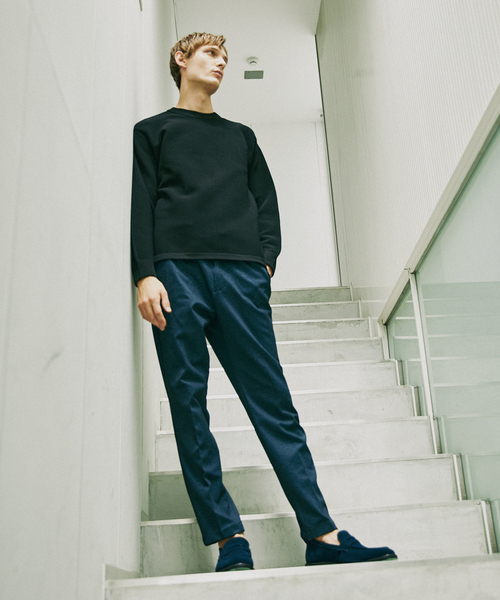 ABAHOUSE GRAY(アバハウスグレイ)の「リップルボーダー クルーネック ニット(ニット/セーター・メンズ・ホワイト/ブラック/グレー/グレイッシュブルー・46/48)」の5枚目の写真