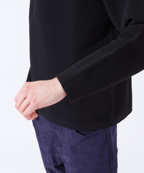 ABAHOUSE GRAY（アバハウスグレイ）の「リップルボーダー クルーネック ニット（ニット/セーター・メンズ・ホワイト/ブラック/グレー/グレイッシュブルー・46/48）」の9枚目の写真