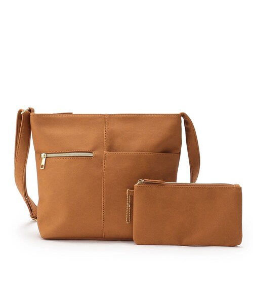 SHOO・LA・RUE（シューラルー）の「◆【ポーチ付】切り替えショルダーバッグ（ショルダーバッグ・レディース・ブルー/キャメル/ブラック/ライトグリーン/レッド系1/アイボリー・00）」の6枚目の写真