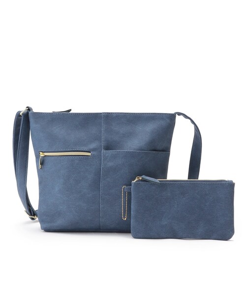 SHOO・LA・RUE（シューラルー）の「◆【ポーチ付】切り替えショルダーバッグ（ショルダーバッグ・レディース・ブルー/キャメル/ブラック/ライトグリーン/レッド系1/アイボリー・00）」の5枚目の写真