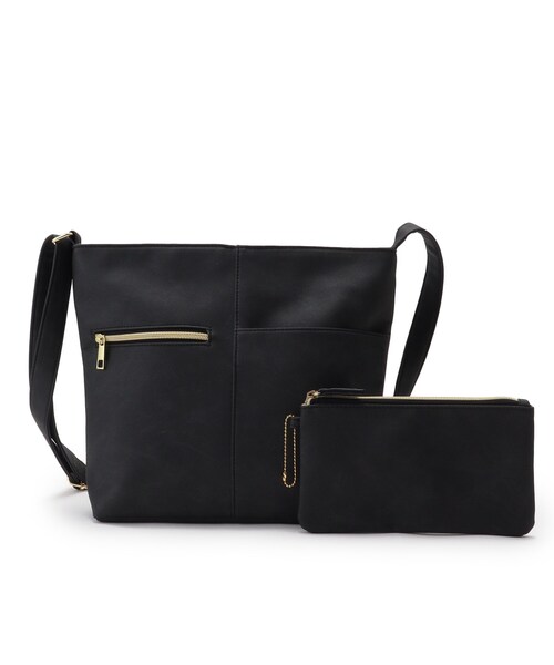 SHOO・LA・RUE（シューラルー）の「◆【ポーチ付】切り替えショルダーバッグ（ショルダーバッグ・レディース・ブルー/キャメル/ブラック/ライトグリーン/レッド系1/アイボリー・00）」の3枚目の写真