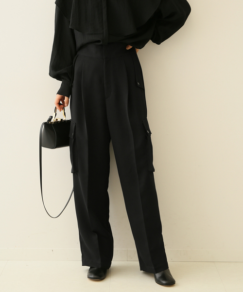 journal standard L'essage（ジャーナルスタンダードレサージュ）の「バックサテンカーゴパンツ（カーゴパンツ・レディース・ブラック/アイボリー・38/36）」の8枚目の写真