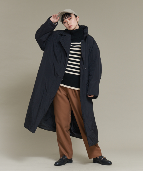 NOMINE（ノミネ）の「ワイドスリーブボーダーハイネックニット