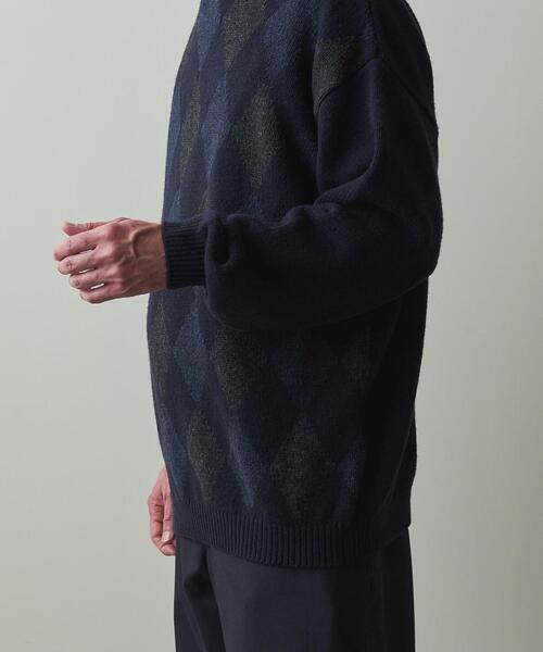 Steven Alan（スティーブンアラン）の「＜Steven Alan＞ ARGYLE CREW NECK KNIT -LOOSE/ニット（ニット/セーター・メンズ・ネイビー/ダークグレー・S/M/L/XL）」の7枚目の写真