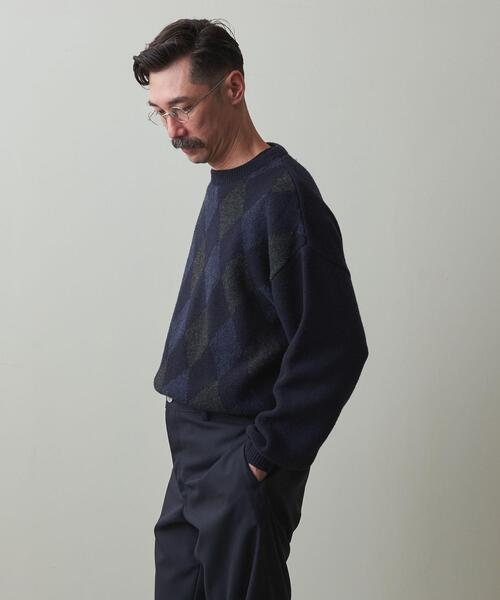 Steven Alan（スティーブンアラン）の「＜Steven Alan＞ ARGYLE CREW NECK KNIT -LOOSE/ニット（ニット/セーター・メンズ・ネイビー/ダークグレー・S/M/L/XL）」の11枚目の写真