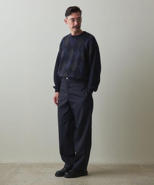 Steven Alan（スティーブンアラン）の「＜Steven Alan＞ ARGYLE CREW NECK KNIT -LOOSE/ニット（ニット/セーター・メンズ・ネイビー/ダークグレー・S/M/L/XL）」の12枚目の写真