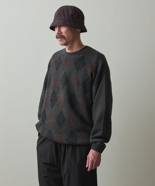 Steven Alan（スティーブンアラン）の「＜Steven Alan＞ ARGYLE CREW NECK KNIT -LOOSE/ニット（ニット/セーター・メンズ・ネイビー/ダークグレー・S/M/L/XL）」の15枚目の写真