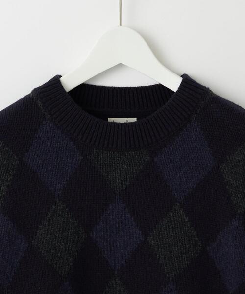 Steven Alan（スティーブンアラン）の「＜Steven Alan＞ ARGYLE CREW NECK KNIT -LOOSE/ニット（ニット/セーター・メンズ・ネイビー/ダークグレー・S/M/L/XL）」の20枚目の写真