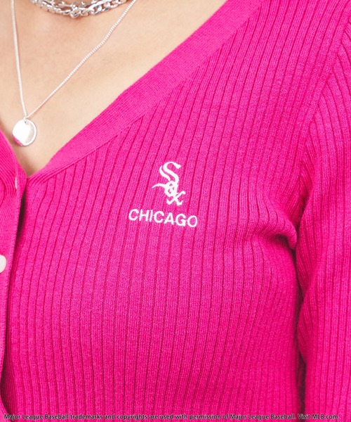 BACK TO THE FIELD(バック トゥー ザ フィールド)の「【MLB】フロントボタンリブニットトップス(ニット/セーター・レディース・ブラック/ピンク/グリーン・FREE)」の20枚目の写真