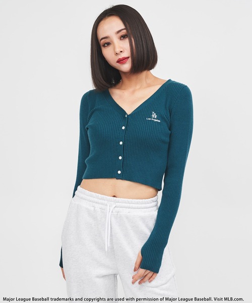 BACK TO THE FIELD(バック トゥー ザ フィールド)の「【MLB】フロントボタンリブニットトップス(ニット/セーター・レディース・ブラック/ピンク/グリーン・FREE)」の12枚目の写真
