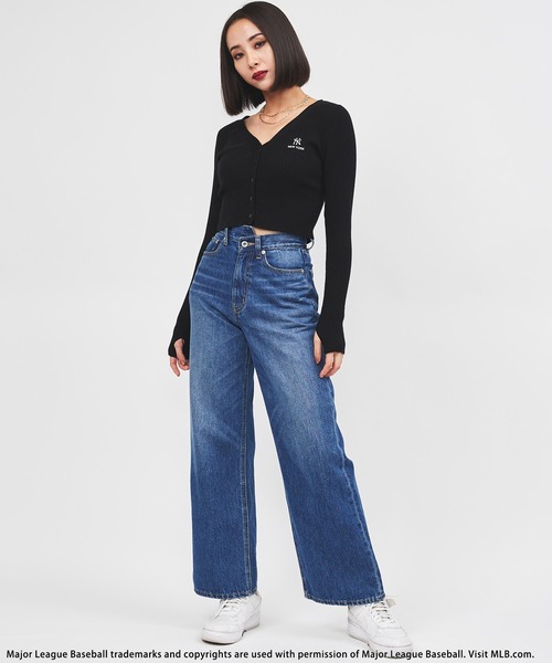 BACK TO THE FIELD(バック トゥー ザ フィールド)の「【MLB】フロントボタンリブニットトップス(ニット/セーター・レディース・ブラック/ピンク/グリーン・FREE)」の16枚目の写真