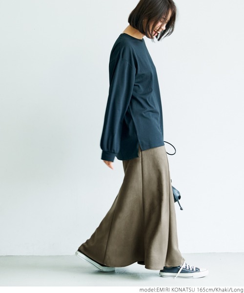 coca(coca)(コカ)の「カットスウェードマーメイドスカート(スカート・レディース・オレンジ/カーキ・SHORT/LONG)」の10枚目の写真