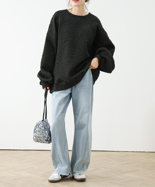 AMELY（エミリー）の「キルトボリュームトップス（Tシャツ/カットソー・レディース・ホワイト/ブラック/グレー・フリー）」の22枚目の写真