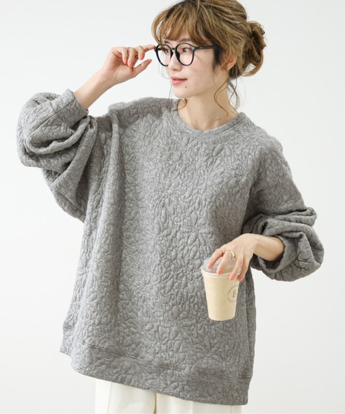AMELY（エミリー）の「キルトボリュームトップス（Tシャツ/カットソー・レディース・ホワイト/ブラック/グレー・フリー）」の16枚目の写真