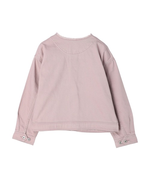AMERICAN HOLIC(アメリカンホリック)の「ノーカラーカバーオール(デニムジャケット・レディース・カーキ/ピンク・M/L)」の13枚目の写真