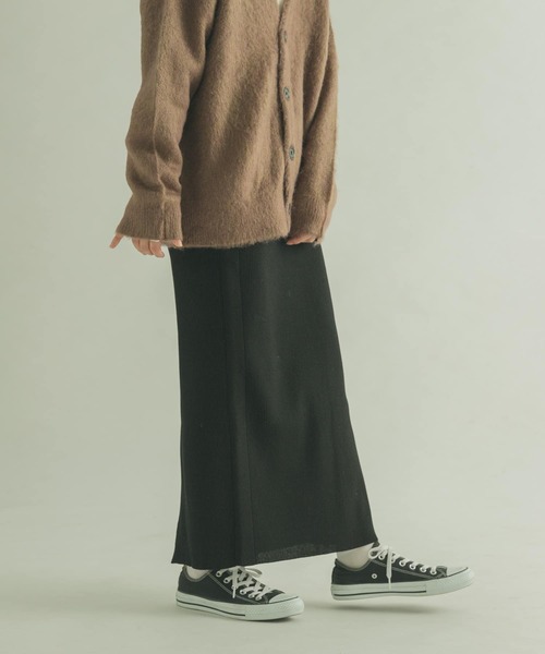 FORK&SPOON（フォークアンドスプーン）の「FORK&SPOON　リブニットスカート（スカート・レディース・ブラック/ベージュ/グリーン・1/2）」の2枚目の写真