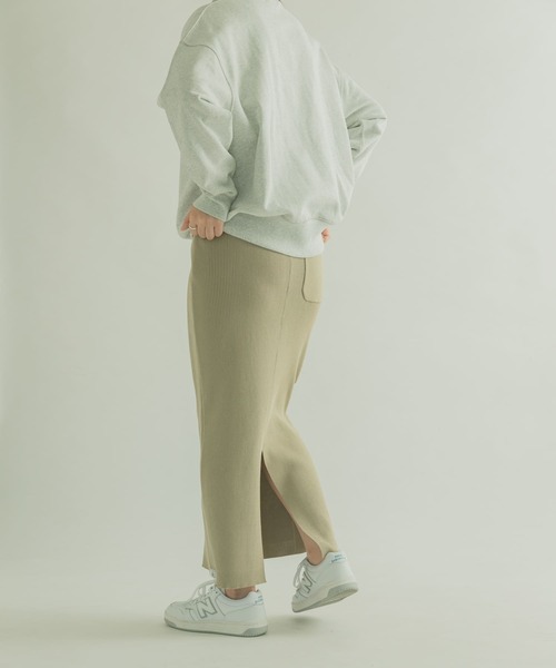 FORK&SPOON（フォークアンドスプーン）の「FORK&SPOON　リブニットスカート（スカート・レディース・ブラック/ベージュ/グリーン・1/2）」の5枚目の写真