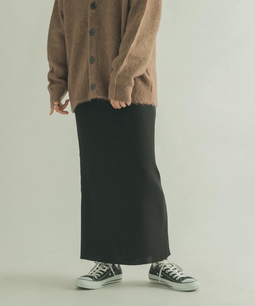 FORK&SPOON（フォークアンドスプーン）の「FORK&SPOON　リブニットスカート（スカート・レディース・ブラック/ベージュ/グリーン・1/2）」の16枚目の写真