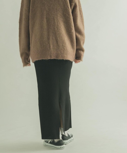 FORK&SPOON（フォークアンドスプーン）の「FORK&SPOON　リブニットスカート（スカート・レディース・ブラック/ベージュ/グリーン・1/2）」の18枚目の写真