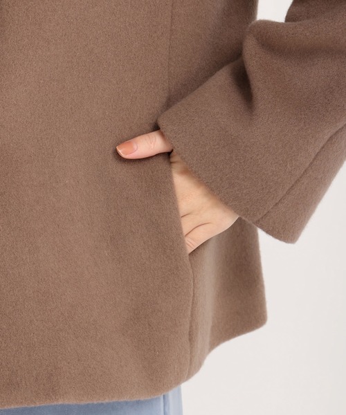 STRAWBERRY-FIELDS（ストロベリーフィールズ）の「【美人百花 2月号掲載】ライトショートビーバーⅡ　ウールショートコート（その他アウター・レディース・ライトベージュ/サックスブルー/モカ/ピンク・2）」の12枚目の写真