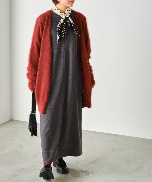 forksy.(フォルクシー)の「【forksy.】起毛カットリブステッチ配色ロングワンピース(ワンピース・レディース・アイボリー/ブラック/ネイビー・FREE)」の21枚目の写真