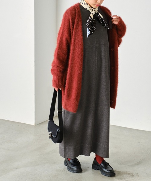 forksy.(フォルクシー)の「【forksy.】起毛カットリブステッチ配色ロングワンピース(ワンピース・レディース・アイボリー/ブラック/ネイビー・FREE)」の22枚目の写真