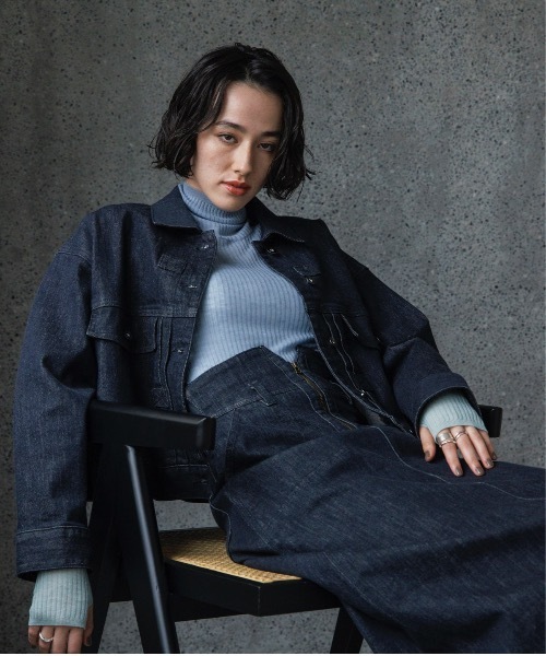 TENTO（テント）の「デニムショートジャケット（デニムジャケット・レディース・ネイビー・36/38）」の3枚目の写真