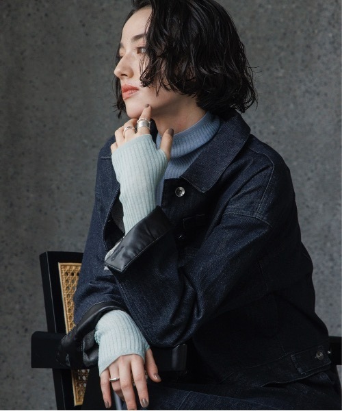 TENTO（テント）の「デニムショートジャケット（デニムジャケット・レディース・ネイビー・36/38）」の4枚目の写真