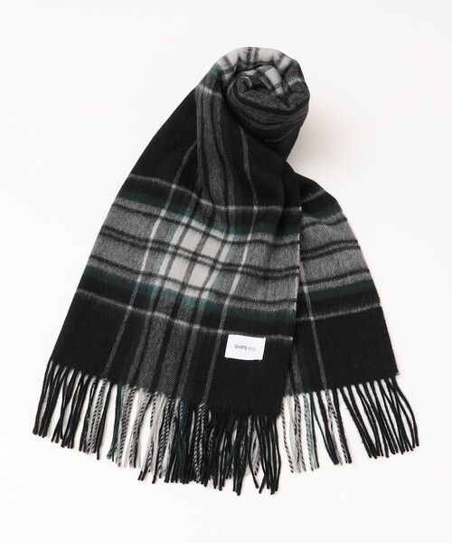 SHIPS any(シップス エニィ)の「SHIPS any: チェック ウール ストール 22FW◇(ストール/ショール・メンズ・ブラック/ネイビー/オフホワイト・ONE SIZE)」の6枚目の写真