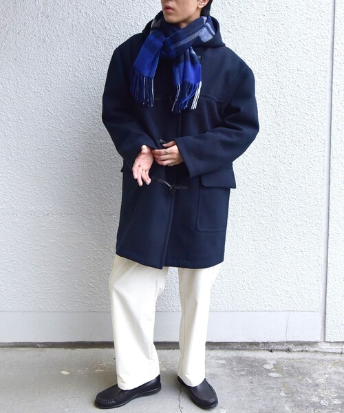 SHIPS any(シップス エニィ)の「SHIPS any: チェック ウール ストール 22FW◇(ストール/ショール・メンズ・ブラック/ネイビー/オフホワイト・ONE SIZE)」の12枚目の写真