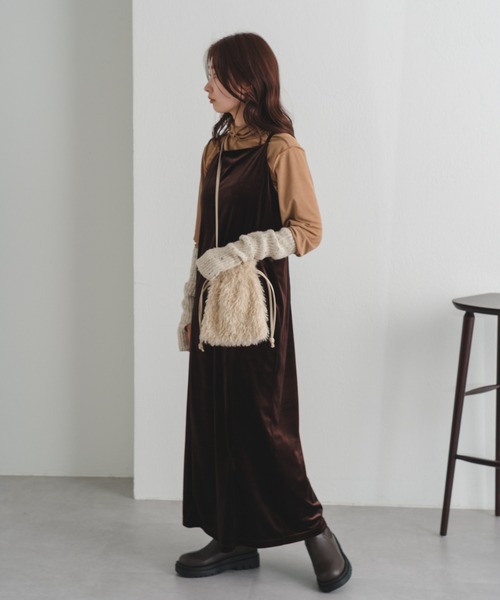 Kastane（カスタネ）の「ハイネックストレッチインナー（Tシャツ/カットソー・レディース・サックスブルー/アイボリー/ブラウン/ピンク・FREE）」の7枚目の写真