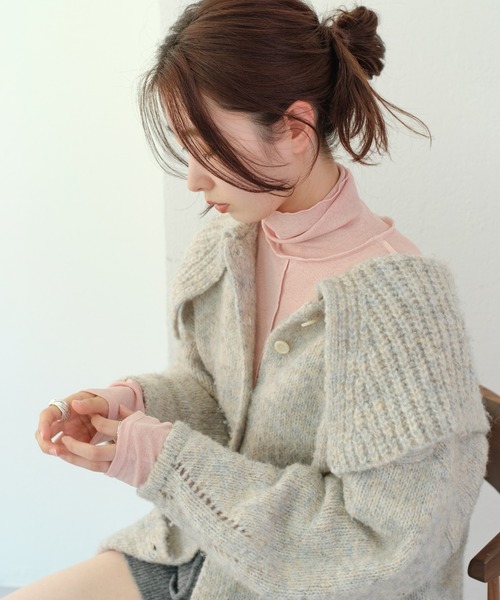 Kastane（カスタネ）の「ハイネックストレッチインナー（Tシャツ/カットソー・レディース・サックスブルー/アイボリー/ブラウン/ピンク・FREE）」の17枚目の写真