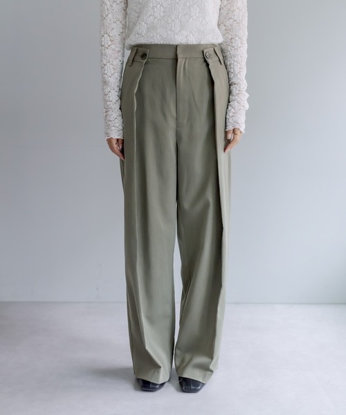 PUAL CE CIN（ピュアルセシン）の「【Du noir】デザインタックパンツ（その他パンツ・レディース・カーキ/ブラック・FREE）」の7枚目の写真